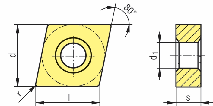 Other view of Carbide Turning Insert - Negative - CNMG 120408EN-M50 CTCP115 - 80° Rhomboid - CERATIZIT