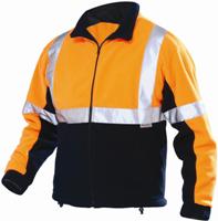 Other view of Men's 2-Tone Zip-Up Jacket With 3M Reflective Tape – Polyester - Microfiber Polar Fleece – Orange/Navy – X-Large – CWFL006DN – COLDKILLA