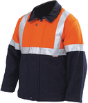 Other view of Men's 2-Tone Bluey Jacket With 3M Reflective Tape – Wool - Polyester – Orange/Navy – 4X-Large – CWJA011DN – COLDKILLA