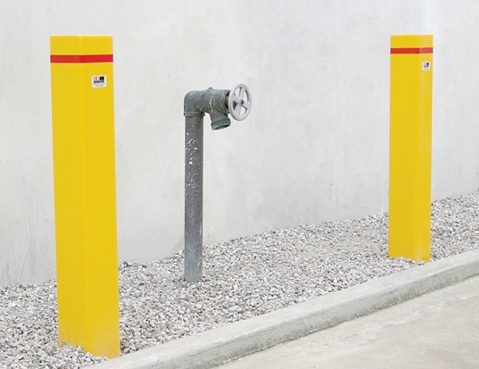 Other view of Bollard - Heavy-Duty - Square - Below Ground - 150 mm x 1700 mm x 5 mm - Mild Steel - Yellow - CS150BG - Barrier Group