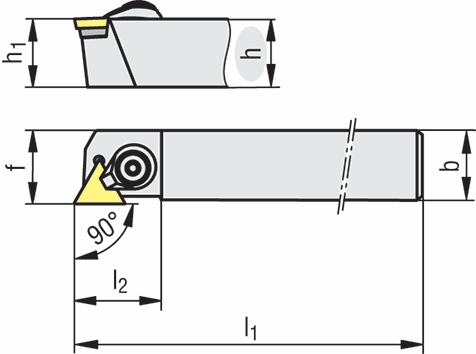 Other view of Carbide Turning Tool Holder - External - Positive - CTAPR 2020 K16 - 20 mm - CERATIZIT