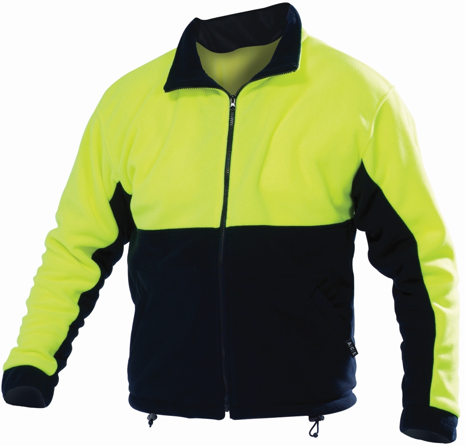 Other view of Men's 2-Tone Jacket - Microfiber Polar Fleece - CWIN0056 - Yellow/Navy - 2XL - ACE