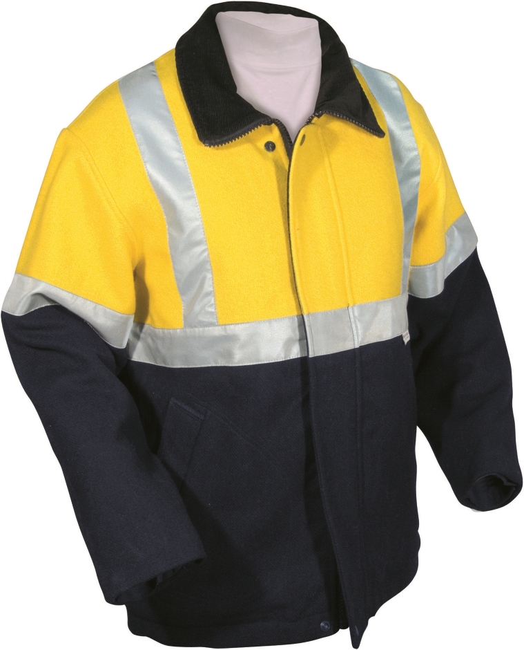 Other view of Men's Blue Jacket - Wool - Polyester - CWIN0070DN - Yellow/Navy - 4XL - ACE