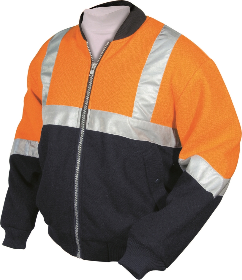 Other view of Premium Men's 2-Tone Junior Blue Jacket - Wool - Polyester - CWIN0080DN - Orange/Navy - 3X - ACE