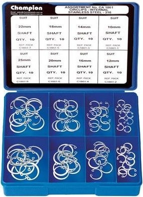 Other view of Circlip Assortment Kit - Fixed - 80 Piece - 304/A2 Stainless steel - Stainless Steel - 10 to 25 mm - CA1861 - Champion