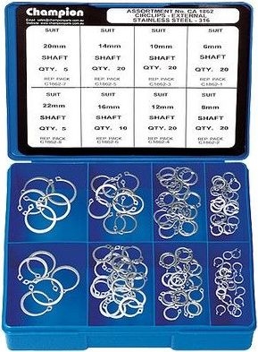 Other view of Circlip Assortment Kit - Fixed - 120 Piece - 304/A2 Stainless steel - Stainless Steel - 6 to 22 mm - CA1862 - Champion