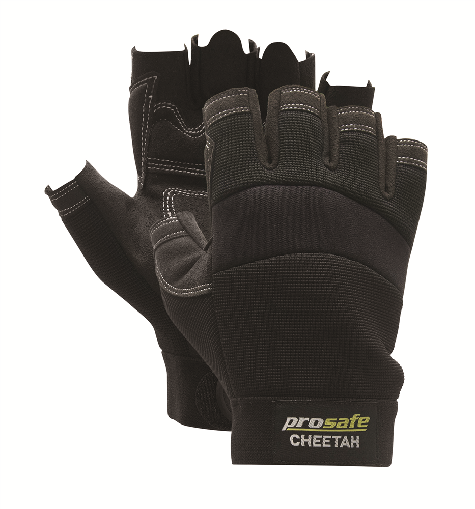 Other view of PROSAFE Cheetah W938CHFLXL General Purpose Gloves - Synthetic - Nylon Liner - Mechanics Reinforced Palm - Fingerless - Hook & Loop Cuff -Black - XL