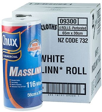 Other view of Chux® - 09300 - Masslinn Cloth roll - 30cm x 65m - White - Carton of 4 rolls