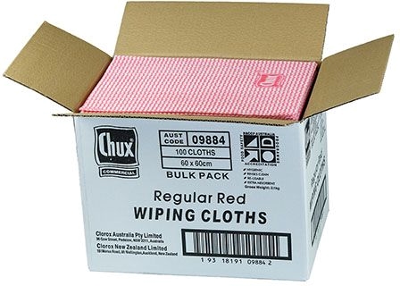 Other view of Regular Duty Wiping Cloth - Red - 60 x 60 cm - 100/Box - 9884 - Superwipes® - Chux