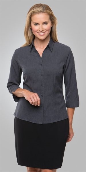 Other view of Ladies Shirt/Blouse – Breathable Polyester – Charcoal – 6 – 2145 – Ezylin® – City Collection