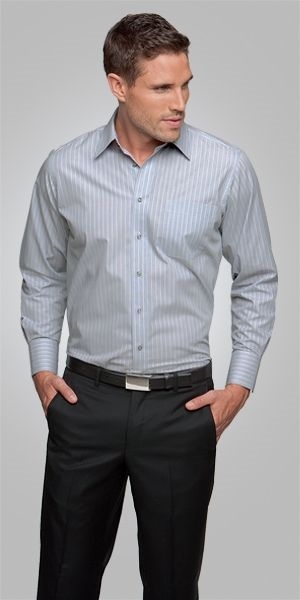 Other view of Shadow Stripe Men's Shirt – Cotton - Polyester – Charcoal – 3X-Large – 4104L – City Collection