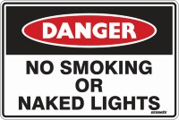 Other view of Safety Sign - Danger - No Smoking Or Naked Lights - Metal - Red/Black/White - 450 x 300 mm - Prosafe