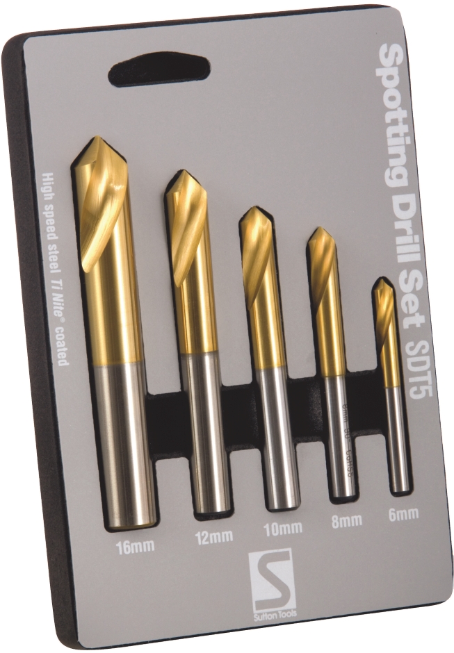 Other view of 5-Piece Spotting Drill Set - HSS Co - Straight - Metric - 6, 8, 10, 12, 16 mm - 90° - D175 - Sutton Tools