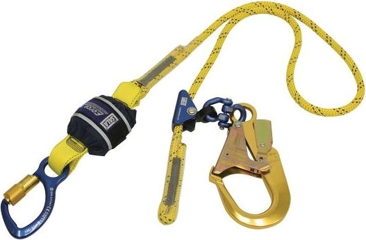 Other view of Adjustable Shock Absorbing Kernmantle Rope Lanyard - Repel™ Technology Polyester Web - Yellow - 2 m Length - Z11206119R - Force2™