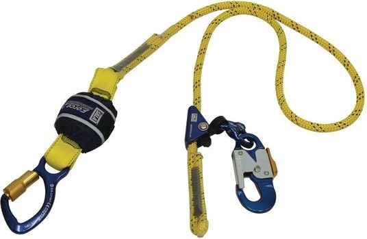 Other view of Adjustable Shock Absorbing Kernmantle Rope Lanyard - Repel™ Technology Polyester Web - Yellow - 2 m Length - Z11206131R - Force2™