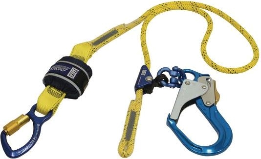 Other view of Adjustable Shock Absorbing Kernmantle Rope Lanyard - Repel™ Technology Polyester Web - Yellow - 2 m Length - Z11206129R - Force2™