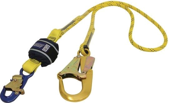 Other view of Fixed Shock Absorbing Kernmantle Rope Lanyard - Repel™ Technology Polyester Web - Yellow - 2 m Length - Z10202519R - Force2™