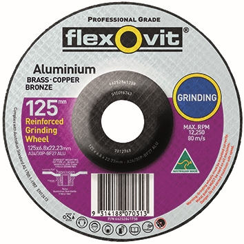 Other view of Depressed Centre Grinding Wheel - Aluminium Oxide - 125 x 4.5 x 22.2 mm - 24/30 Grit - Type 27 - A24/30P-BF27-ALU - Flexovit