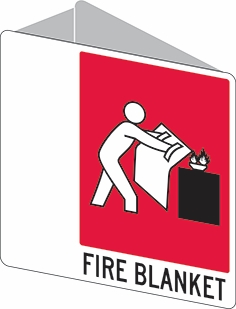 Other view of Safety Sign - Fire Equipment - Fire Blanket - Polypropylene - Red/Black/White - 225 x 225 mm - Prosafe