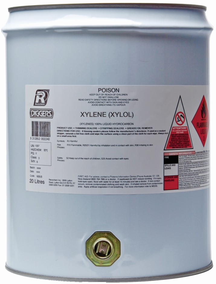 Other view of Xylene Thinner - 20 L Drum - Colourless - Liquid - 26°C Flash Point - 16030-20 - Diggers