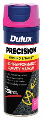 Other view of High Performance Survey Marker Spray Paint - Fluorescent Pink - 350 gm - Aerosol Can - 32S - PRCISION - DULUX