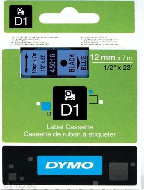 Other view of D1 Standard Label - Polyester - Black On Blue - 7 m x 12 mm - Dymo