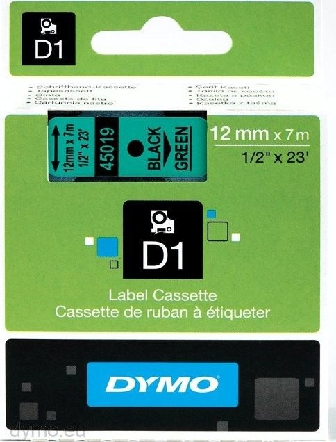 Other view of D1 Standard Label - Polyester - Black On Green - 7 m x 12 mm - Dymo