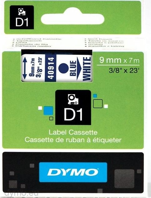 Other view of D1 Standard Label - Polyester - Blue On White - 7 m x 9 mm - Dymo