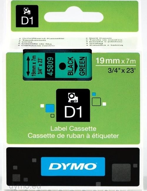 Other view of D1 Standard Label - Polyester - Black On Green - 7 m x 19 mm - Dymo