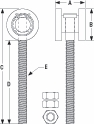 Other view of Door Carriage - 3/8" BSW - 120 kg - 2-Nylon Wheels - Ball Bearing - 130 mm x 27 mm - EG7 - Eltrak