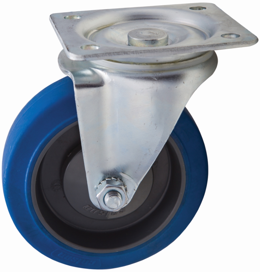 Other view of Plate Castor - Swivel - 200 kg - Rubber Tyre - Blue - 125 mm - i3 Series - Easyroll - EHI