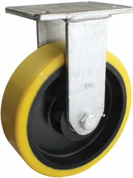 Other view of Plate Castor - Heavy Duty - Fixed - 2000 kg - Polyurethane/Cast Iron Tyre - Yellow - 305 mm - Easyroll - EHI