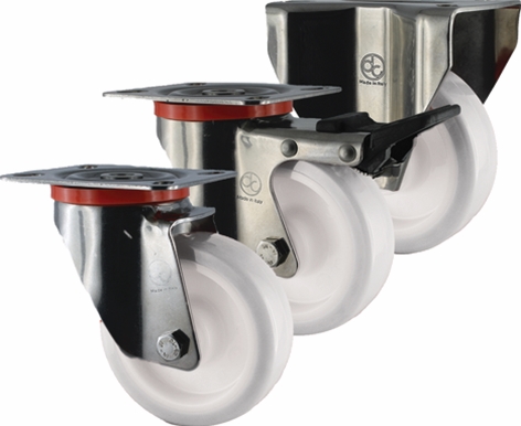 Other view of Specialty Plate Castor with Total Lock Brake - Swivel - 230 kg - Nylon Tyre - White - 125 mm - S5 Series - Easyroll - EHI