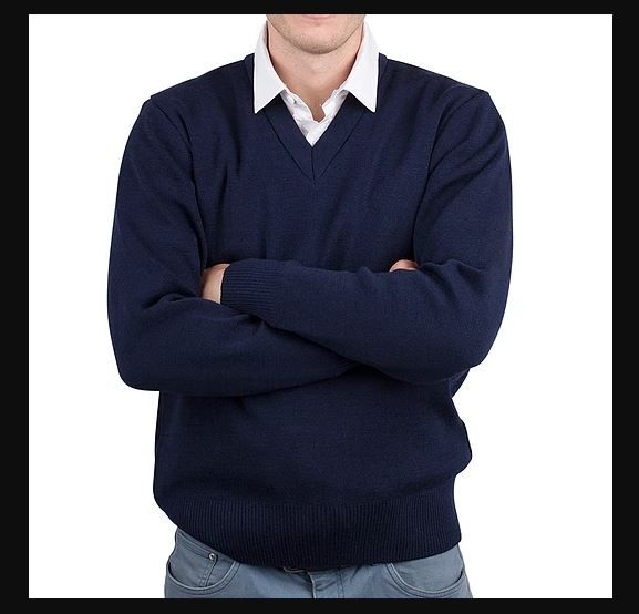 Other view of Men's Pullover – Wool – Navy – 18 – 05034 – Elegant Knitting