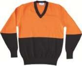 Other view of Men's Pullover With Reflective Tape – Wool – Orange/Navy – X-Large – WPWOOLPO – Elegant Knitting