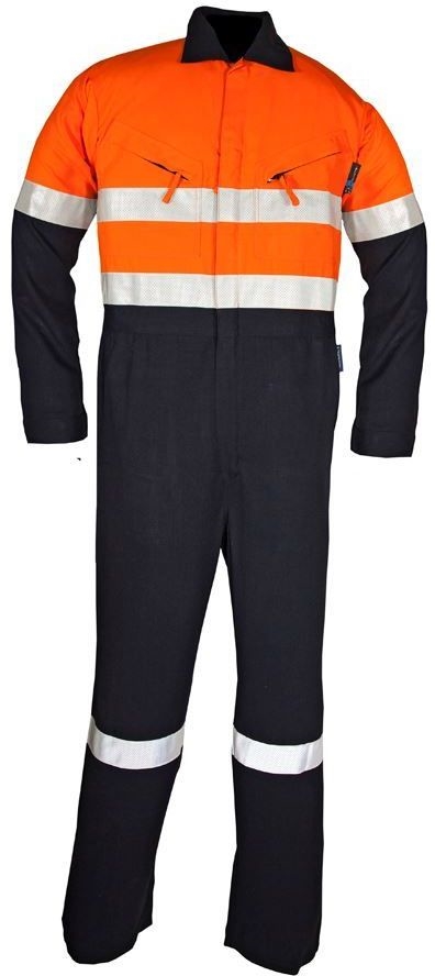 Other view of Coverall with Reflective Tape - Flame-Resistant - HRC 1 - Tecasafe Plus - Orange/Navy - 87S - TSCA580ONT1 - Elliott