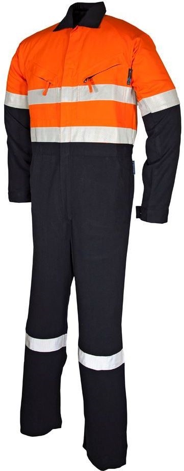 Other view of Coverall with Reflective Tape - Flame-Resistant - HRC 1 - Tecasafe Plus - Orange/Navy - 87R - TSCA580ONT1 - Elliott