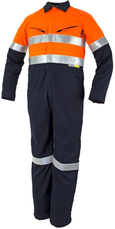 Other view of Coverall with Reflective Tape - Flame-Resistant - HRC 1 - Tecasafe Plus - Orange/Navy - 87R - TSCA580ONT1 - Elliott