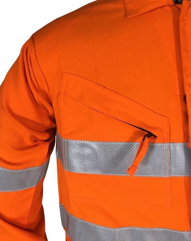 Other view of Flame Retardant Men's Coverall With Reflective Tape – Modacrylic - Tencel - Para-Aramid – Orange – 112S – TSCA700ORT – Tecasafe® Plus – Elliotts