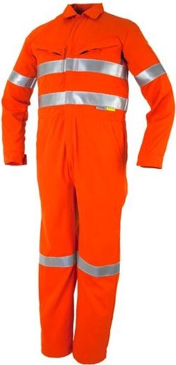 Other view of Flame Retardant Men's Coverall With Reflective Tape – Modacrylic - Tencel - Para-Aramid – Orange – 107S – TSCA700ORT – Tecasafe® Plus – Elliotts