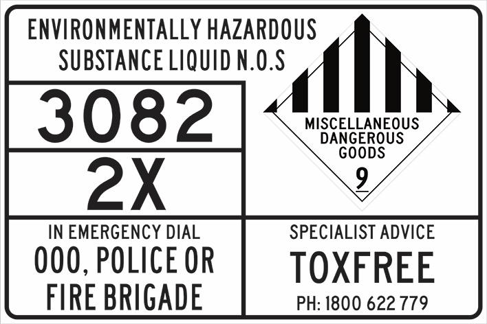 Other view of Safety Sign - Dangerous Goods - Tox-Free - Environmental Hazard - 3082