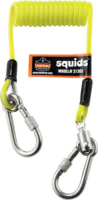 Other view of Ergodyne Squids 3130 Tool Lanyard - Coiled Cable - Yellow - 0.9kg