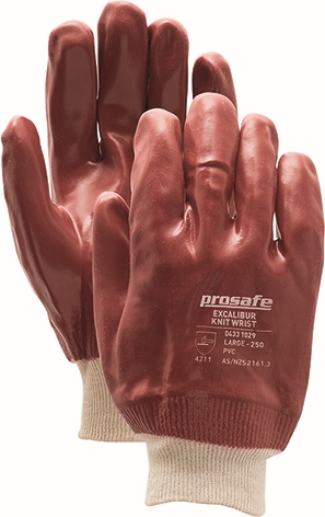 Other view of Prosafe Excalibur W6100R PVC Liquild Resistant Gloves - Red - Palm Dipped Knitted Wrist