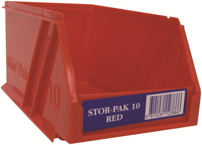 Other view of Fischer - Stor-Pak 10 - Plastic Storage Bin - Red - 1L - 100mm x 170mm x 85mm