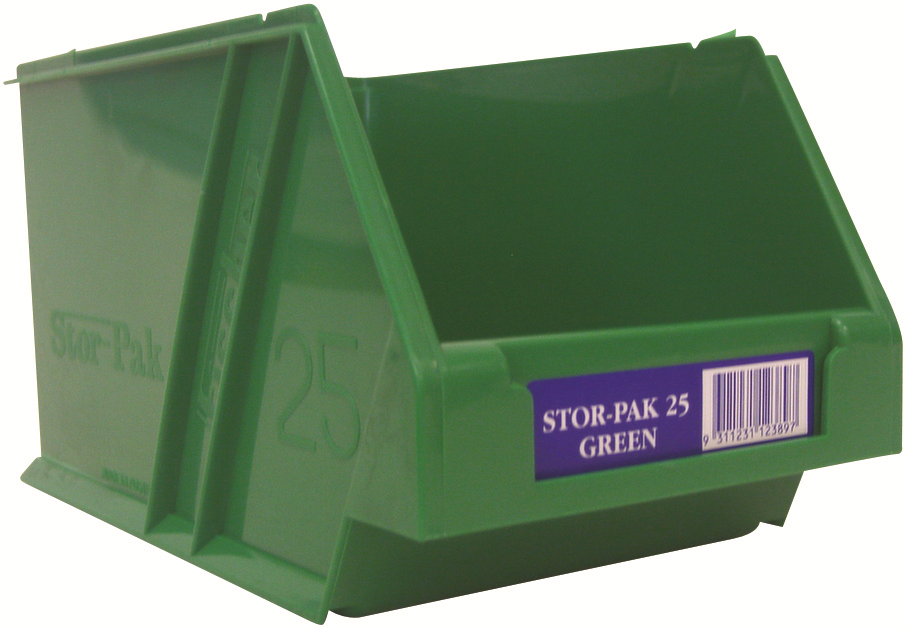 Other view of Fischer - Stor-Pak 25 - Plastic Storage Bin - Green - 2.5L - 133mm x 220mm x 125mm