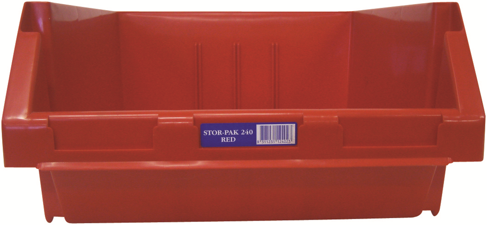 Other view of Fischer - Stor-Pak 240 - Plastic Storage Bin - Red - 24L - 410mm x 440mm x 210mm