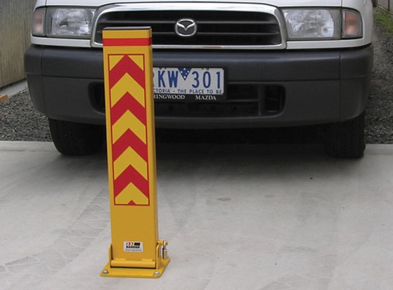 Other view of Bollard - Fold Down - Padlock - 150 mm x 800 mm - Mild Steel - Yellow - FD150 - Barrier Group