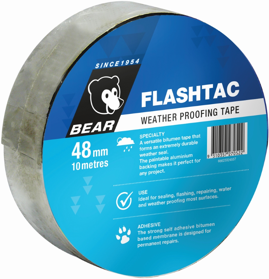 Other view of Flashtac Tape - Weather Proof - Aluminium - Silver - Bitumen - 48 mm x 10 m - 414 - Bear - Norton