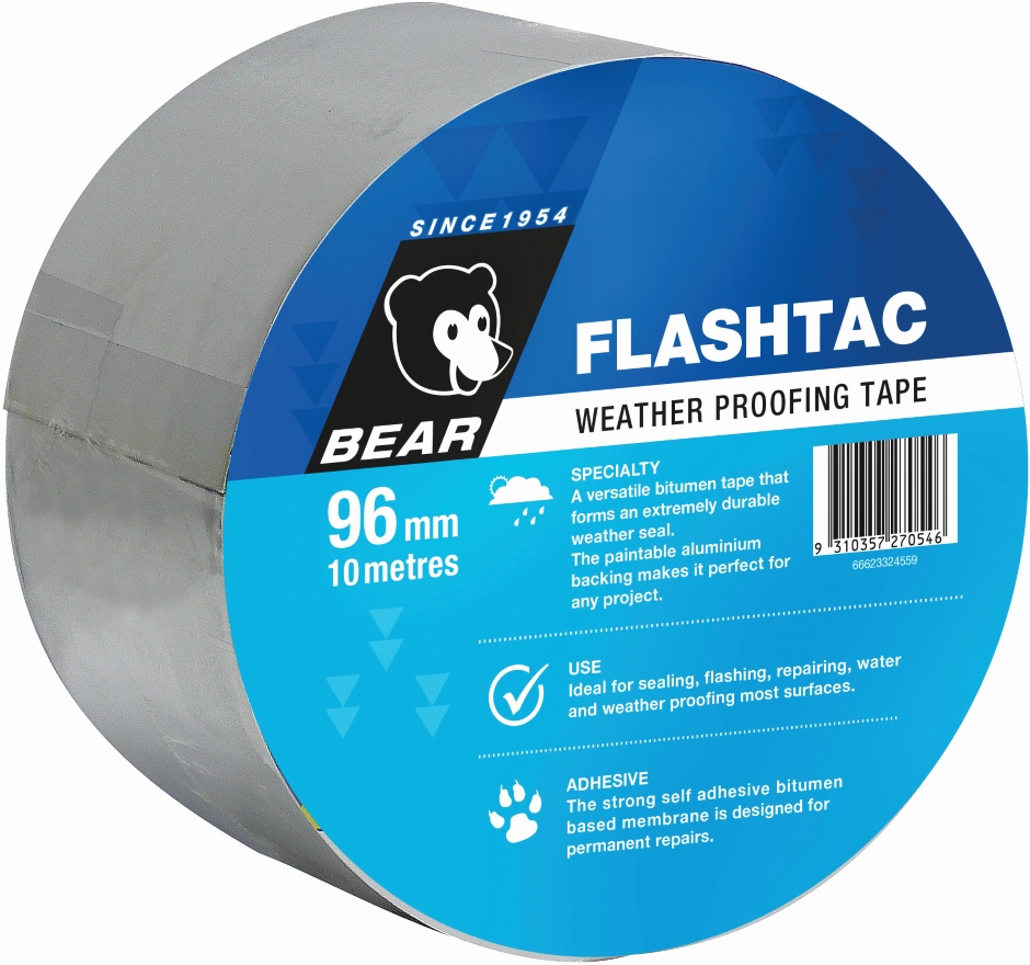 Other view of Flashtac Tape - Weather Proof - Aluminium - Silver - Bitumen - 96 mm x 10 m - 414 - Bear - Norton