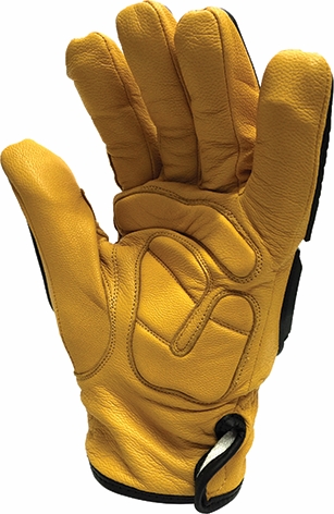 Other view of Impact Protection Gloves - Anti-Vibratory - Leather - Black/Yellow - Large - FVD - ForceField™ Rigger Vibration Defence - Bollwerk